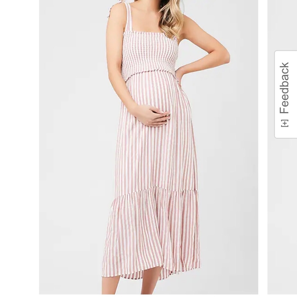 NWT Ripe pink stripe midi dress